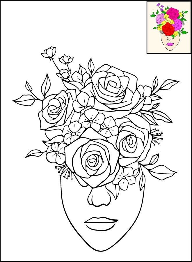 7 Colours Decors مجموعة أدوات الرسم على القماش بسبعة ألوان | لوحة رسم قماشية بخطوط خارجية للأطفال والكبار والأزواج | مثالية لأعياد الميلاد والمناسبات (8 × 10 بوصات) (فن الزهور) - Image 1
